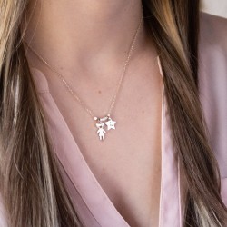 Cadena niña y estrella con inicial