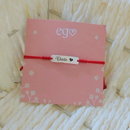 Pulsera de nombre y corazón