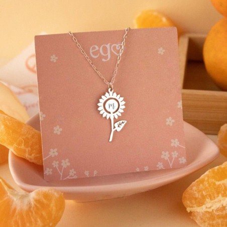 Cadena girasol con inicial