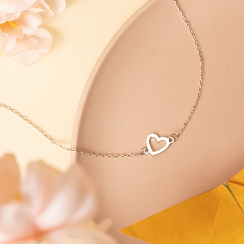 Cadena corazón de lado