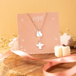 Cadena corazón y ángel