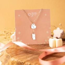 Cadena corazón y angelito