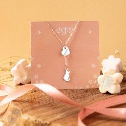 Cadena corazón y gatito