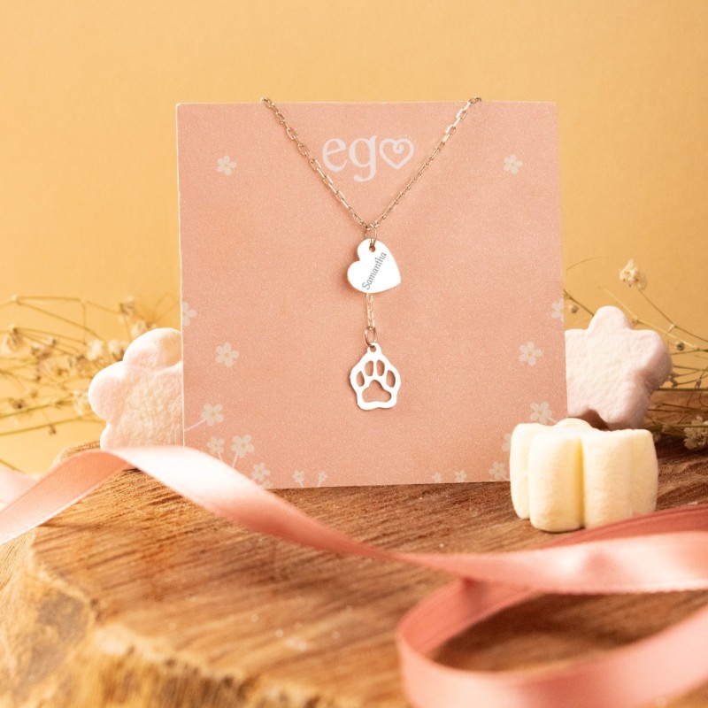 Cadena corazón y huella