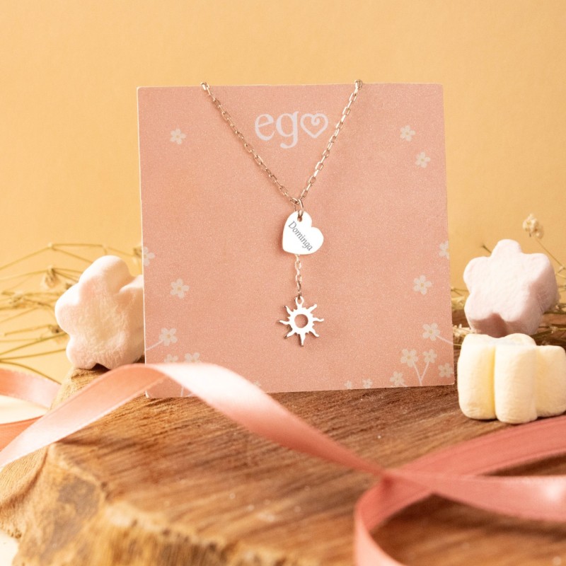 Cadena corazón y sol