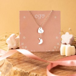 Cadena corazón y luna