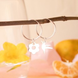 Aros de Flor y Colibrí