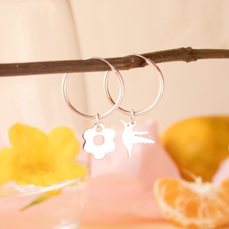 Aros de Flor y Colibrí