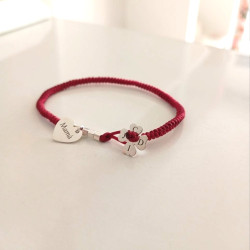 Pulsera mamá con trébol e iniciales