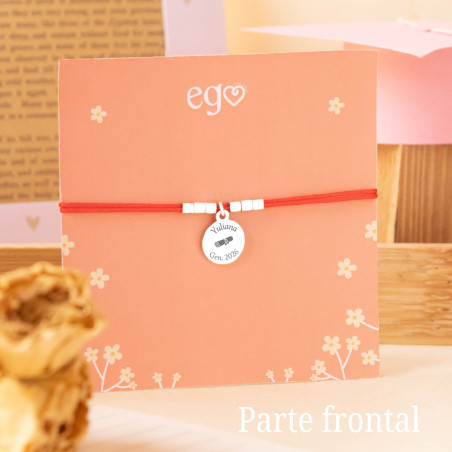 Pulsera  con nombre grabado de graduación