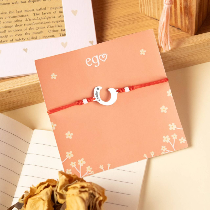 Pulsera de inicial con nombre grabado de graduación